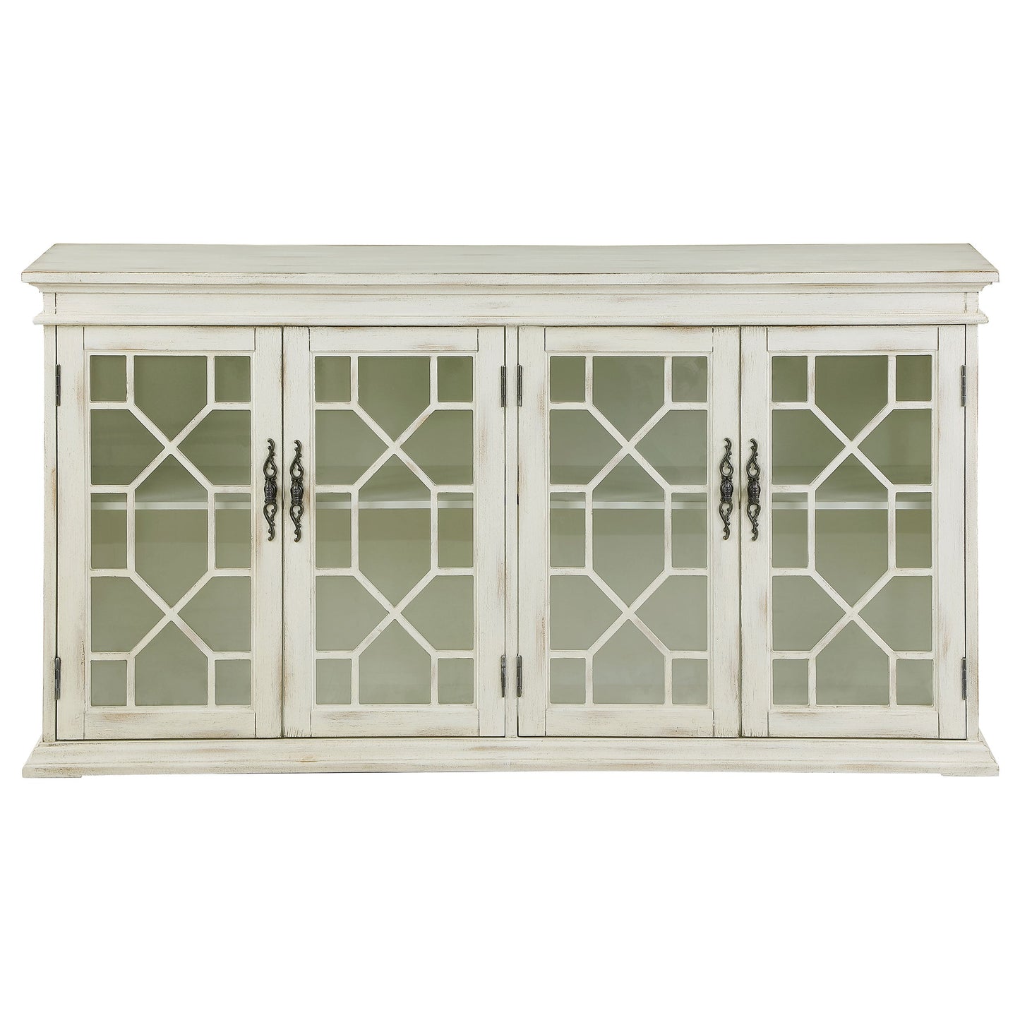 Kiara 4-door Accent Cabinet with AdjusTable Shelves White