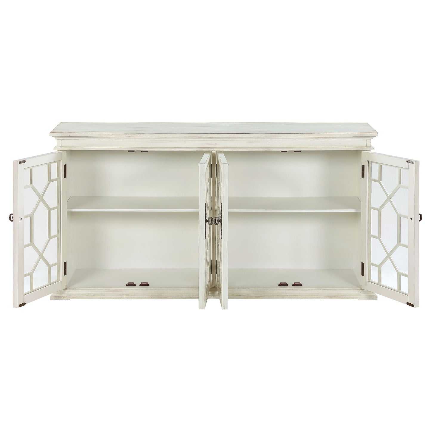 Kiara 4-door Accent Cabinet with AdjusTable Shelves White