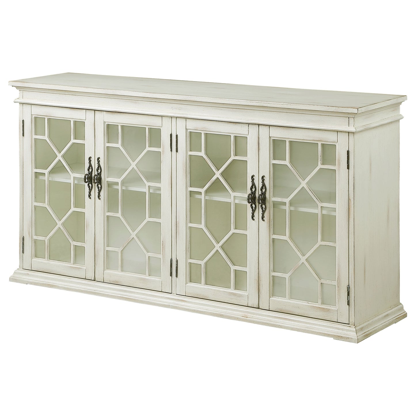 Kiara 4-door Accent Cabinet with AdjusTable Shelves White