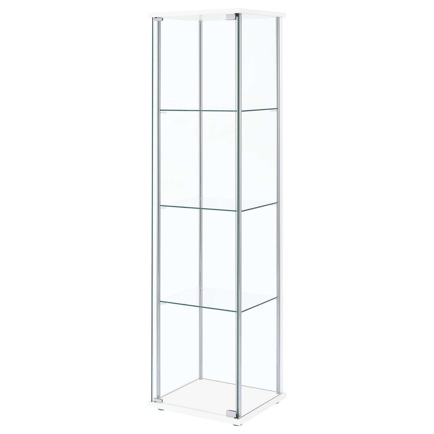 Bellatrix Rectangular 4-shelf Curio Cabinet White and Clear