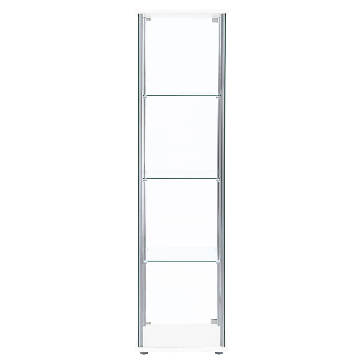 Bellatrix Rectangular 4-shelf Curio Cabinet White and Clear