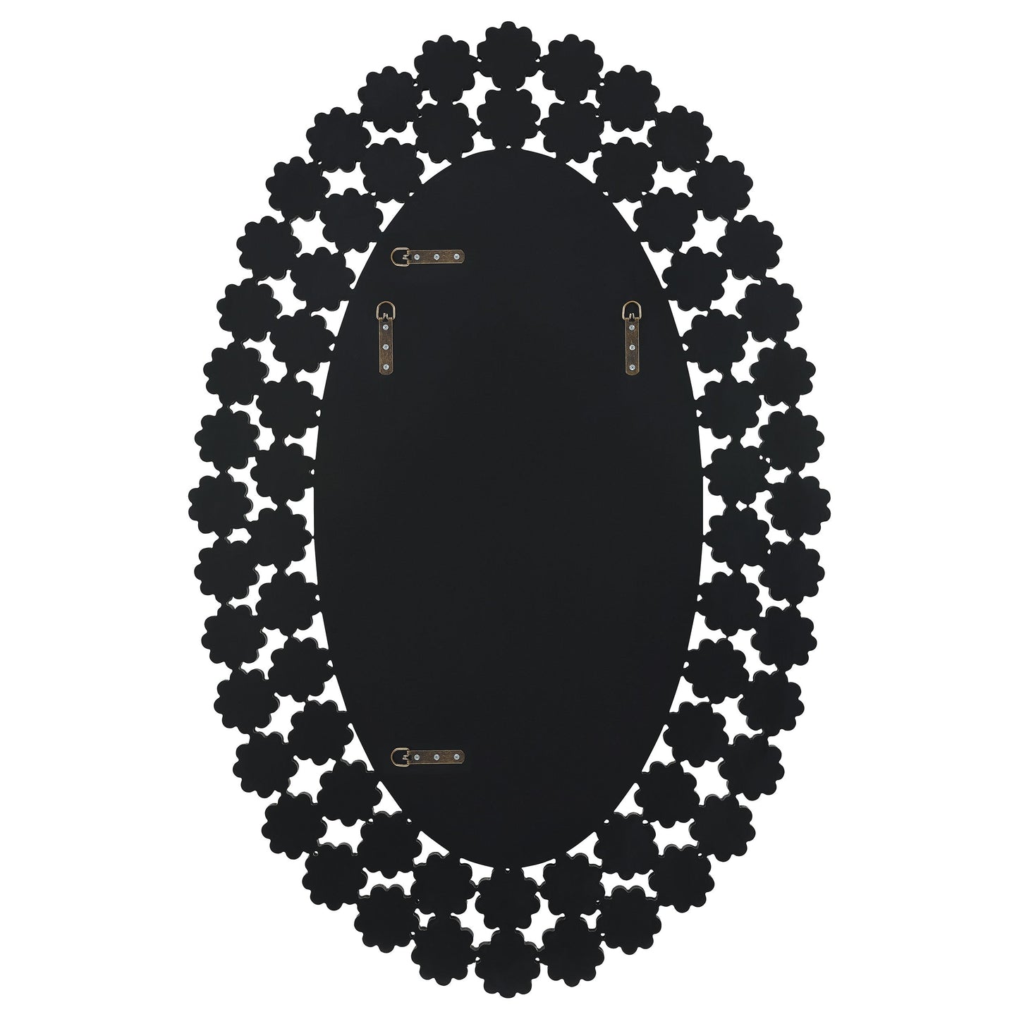 Colleen Oval Wall Mirror with Faux Crystal Blossoms