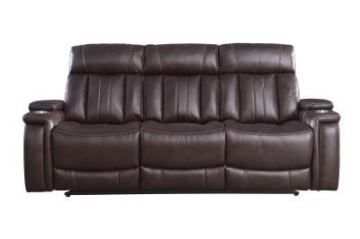 Royce Fantom Brown Power Reclining Sofa With Drop Down Console