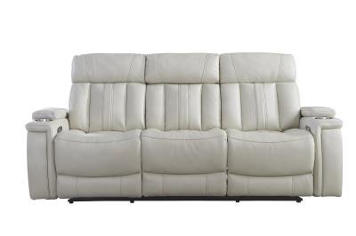 Royce Fantom Ivory Power Reclining Sofa With Drop Down Console