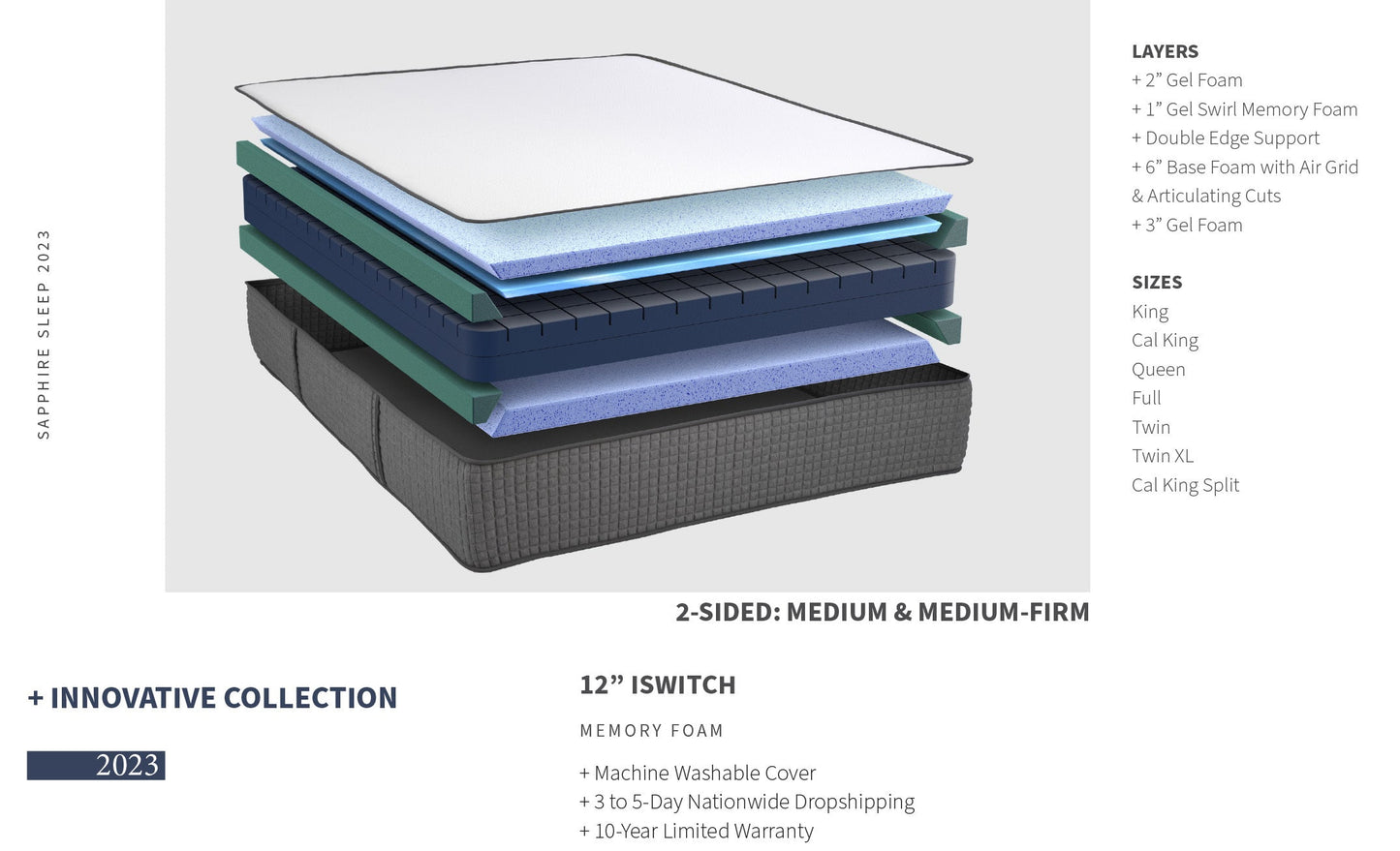 12 in Iswitch Flipable Mattress