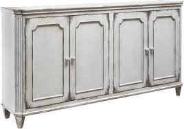 Mirimyn White Storage End Table with Panel Doors