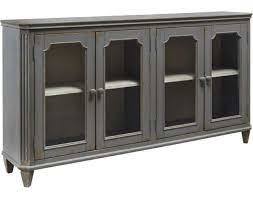 Mirimyn Gray Vintage 68" 4-Door Accent Cabinet