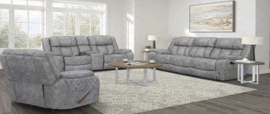 Lux Manual Reclining Sofa - Pewter