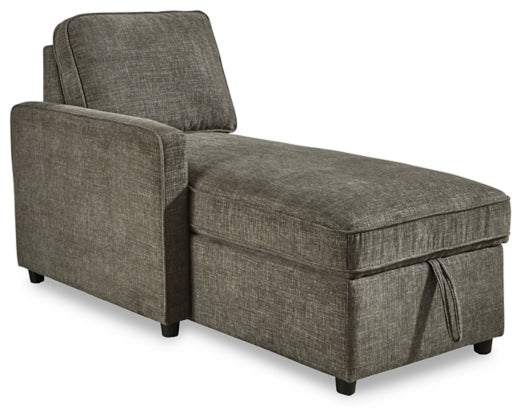 Kerle Charcoal CHAISE WITH STORAGE