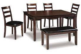 Coviar Rect table, (4) chairs, (1) bench (6/pc)