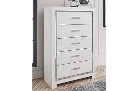 Altyra White Five Drawer Chest