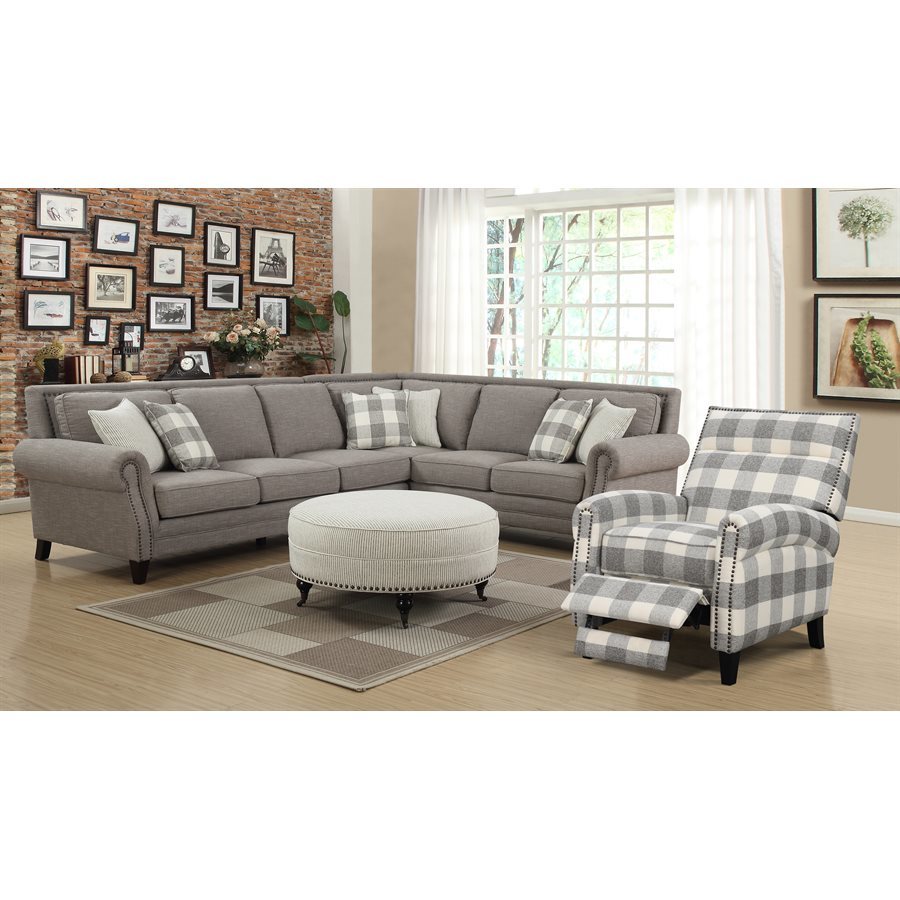 WILLOW CREEK  LSF SOFA W/2 PILLOWS-GREY