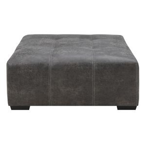 BERLIN  LARGE OTTOMAN W/CASTORS-GREY