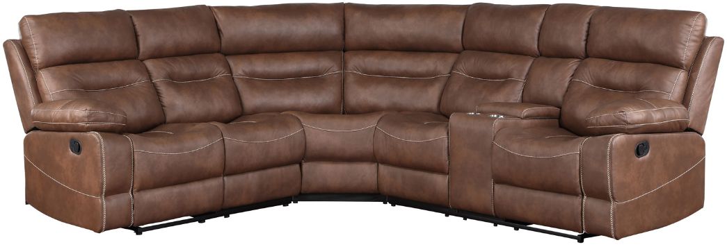 Rudger (Sectional) Brown 3-Piece Manual Reclining