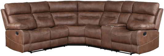 Rudger (Sectional) Brown 3-Piece Manual Reclining
