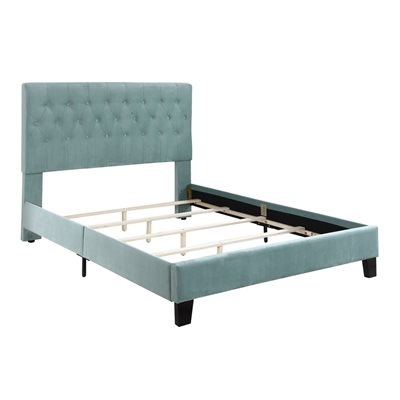 AMELIA CAL KING UPHOLSTERED HEADBOARD-FOOTBOARD-RAILS-LIGHT BLUE