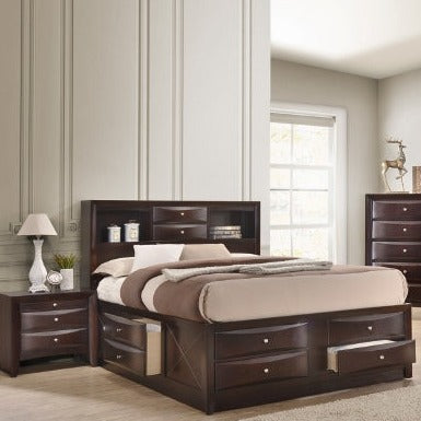 EMILY DARK CHERRY KING CAPTAINS BED RAIL