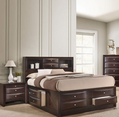 EMILY DARK CHERRY Q CAPTAINS BED HB/FB