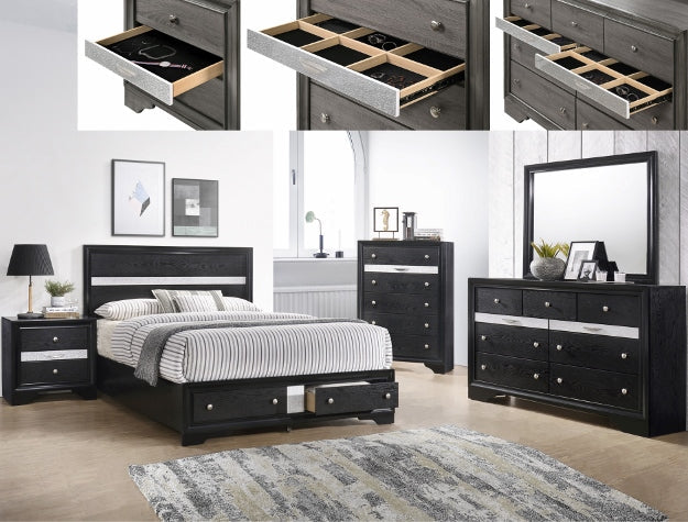 REGATA BLACK/SILVER KING/QUEEN DRAWER