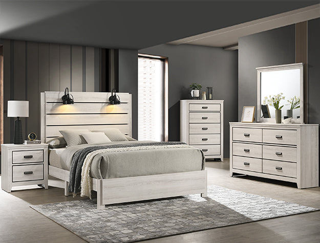 CARTER WHITE QUEEN PLATFORM BED 1 BOX