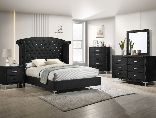 LUCINDA BLACK KING FB+RAIL+SLAT-