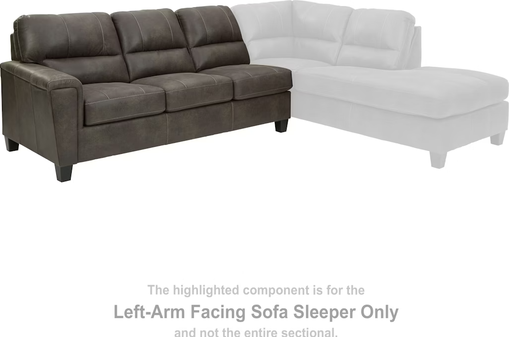 Navi Smoke Sectional Left Hand Facing Sofa Sleeper