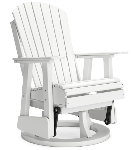 Hyland Wave White Swivel Glider Chair