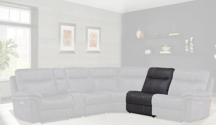 Mason Charcoal Sectional Manual Sectional Armless Recliner