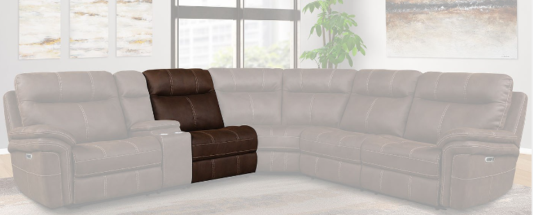 Mason Dark Kahlua Sectional Armless Recliner