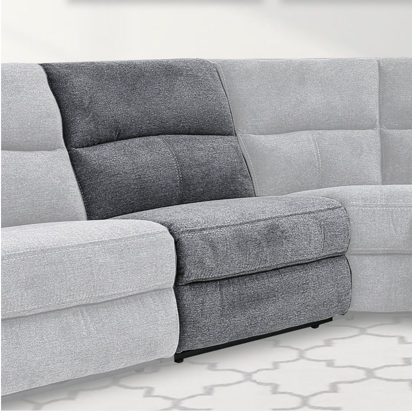 Polaris Bizmark Grey Sectional Armless Chair