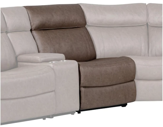 Theon Stokes Toffee Sectional Manual Sectional Armless Recliner