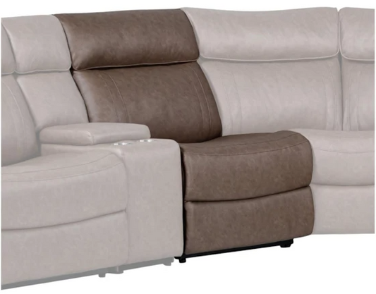 Theon Stokes Toffee Sectional Manual Sectional Armless Recliner