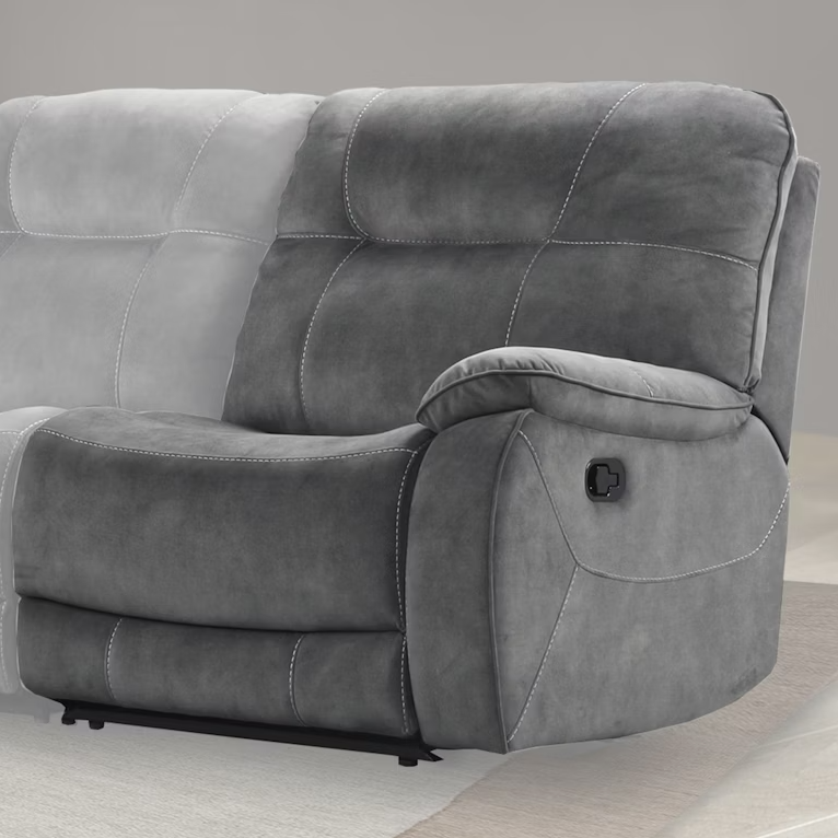 Cooper Shadow Grey Sectional Right Arm Facing Recliner