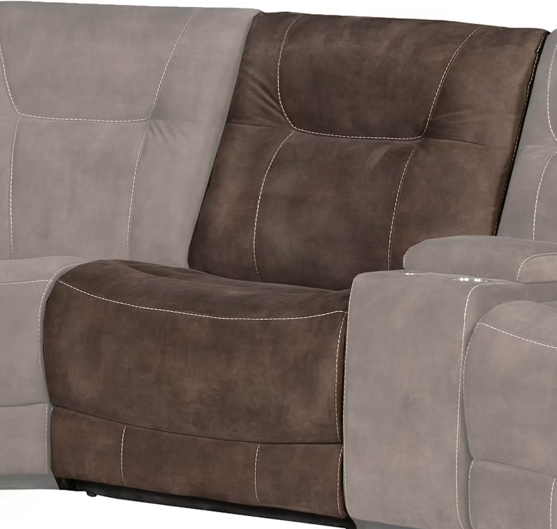 Cooper Shadow Brown Sectional Armless Recliner