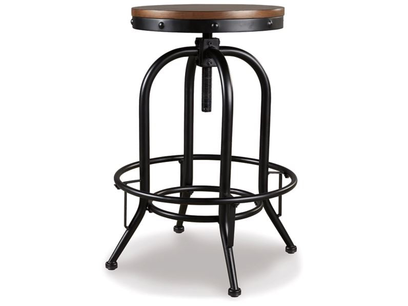 Valebeck Brown 24 in Backless Bar Height Bar Stool