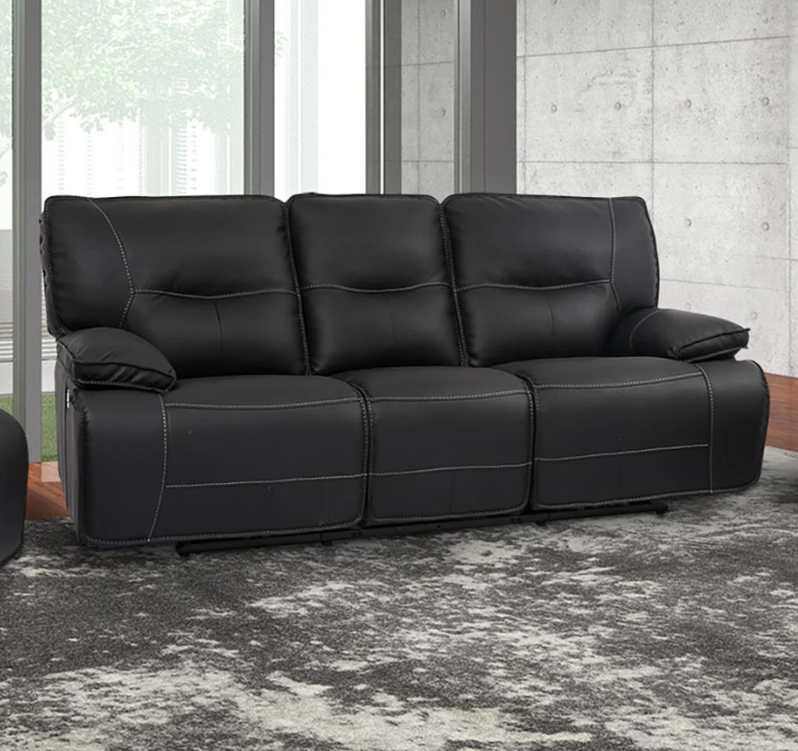 Spartacus Black Power Reclining Sofa