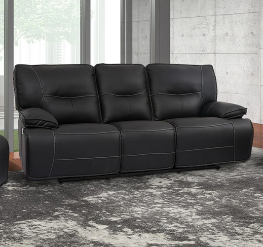 Spartacus Black Power Reclining Sofa