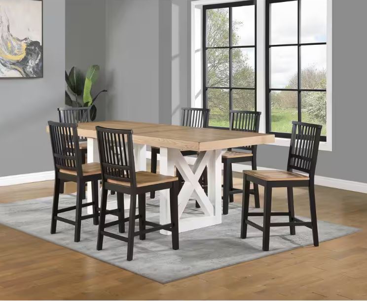 Magnolia Counter Table, 6 Counter Chairs