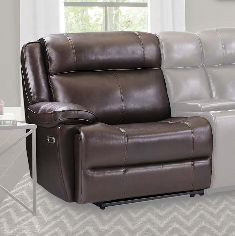 Eclipse Florence Brown Sectional Power Sectional Left Arm Facing Recliner