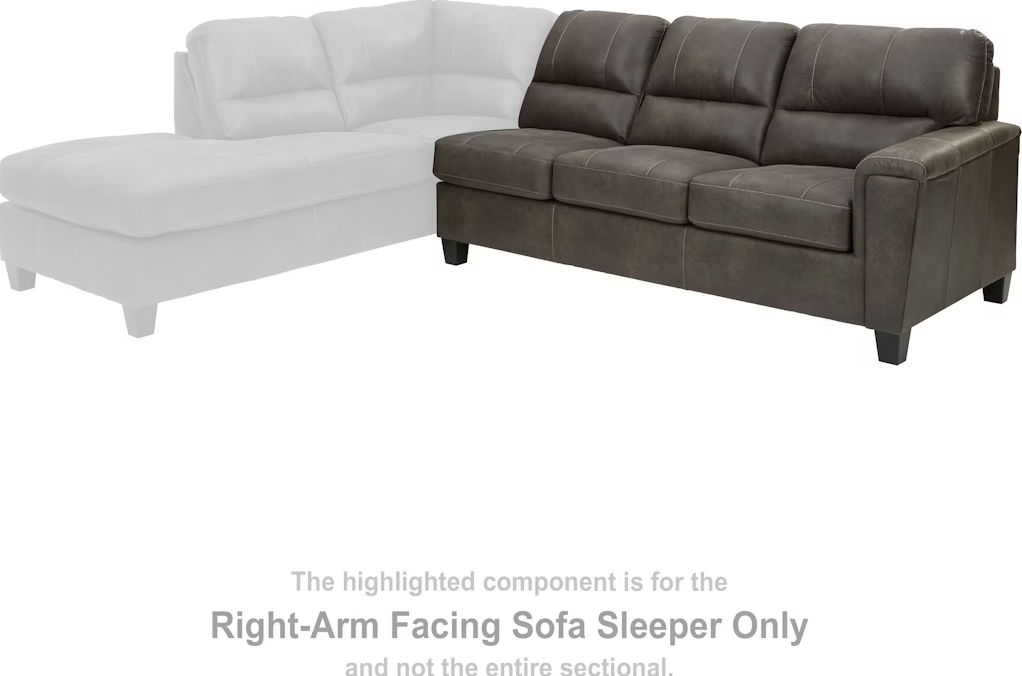 Navi Smoke Sectional Right Hand Facing Sofa Sleeper