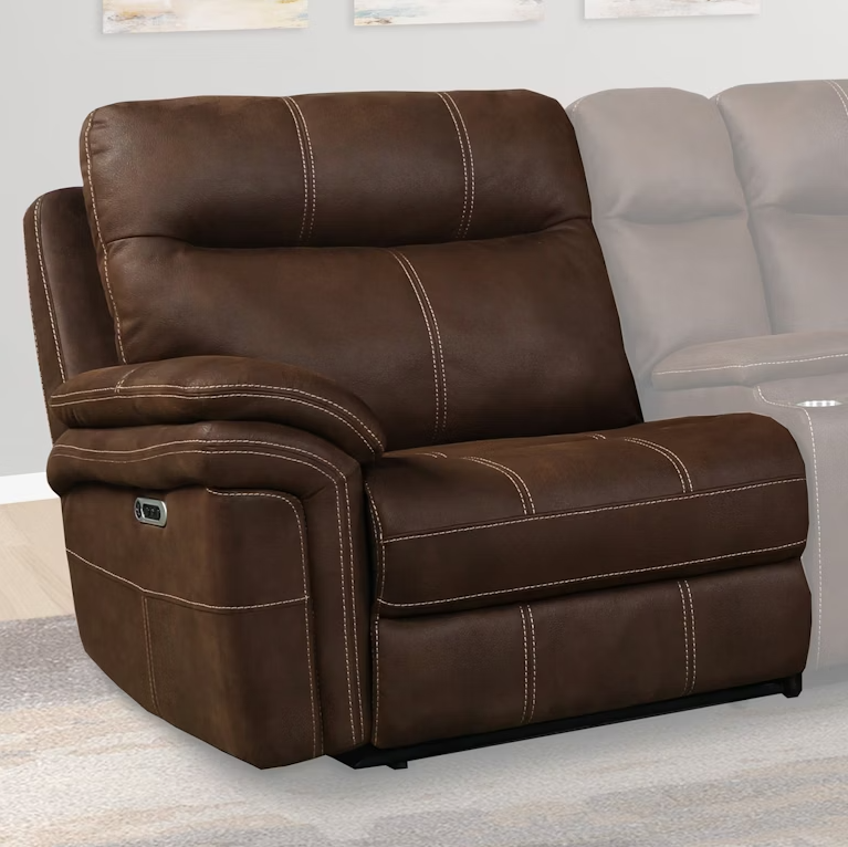 Mason Dark Kahlua Sectional Power Sectional Left Arm Facing Recliner
