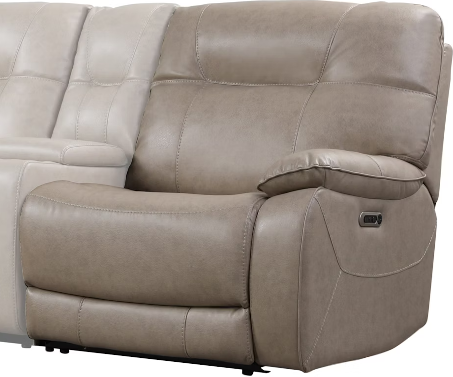 Axel Parchment Sectional Power Sectional Right Arm Facing Recliner