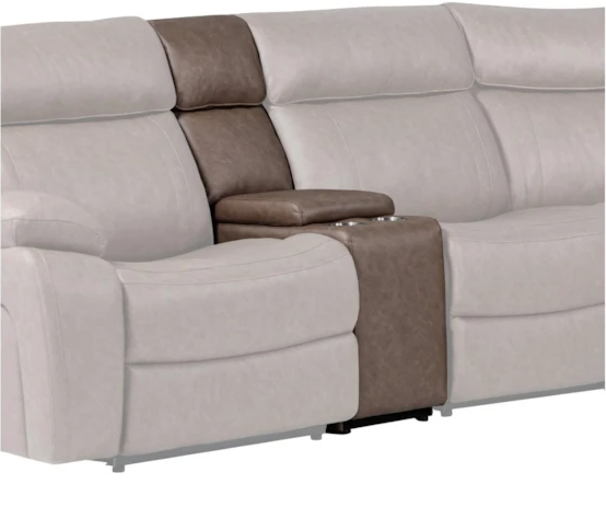 Theon Stokes Toffee Sectional Entertainment Console W/Power Center