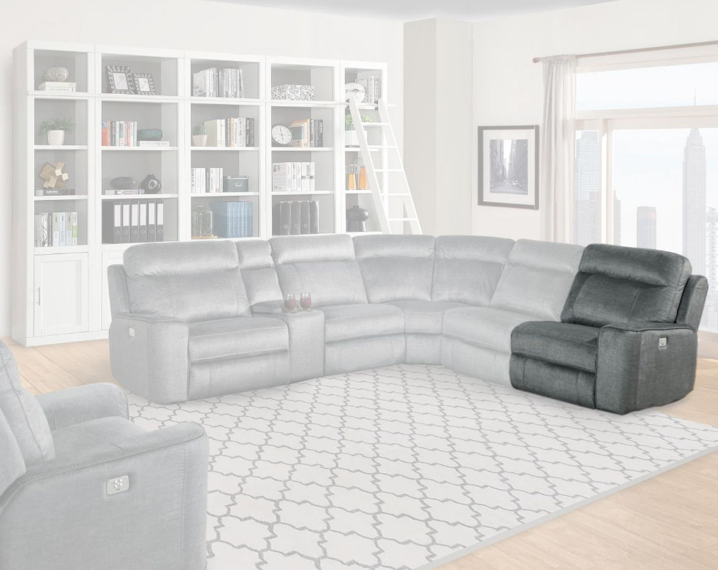 Parthenon Titanium Sectional Power Sectional Right Arm Facing Recliner