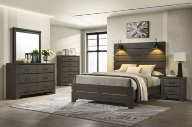 BE5032 KING PANEL HEADBOARD, FOOTBOARD & SLATS