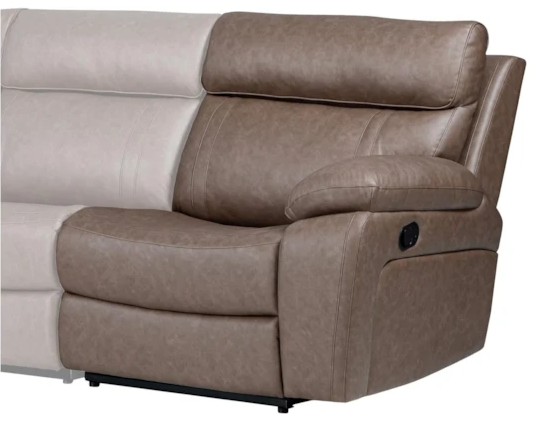 Theon Stokes Toffee Manual Sectional Right Arm Facing Recliner