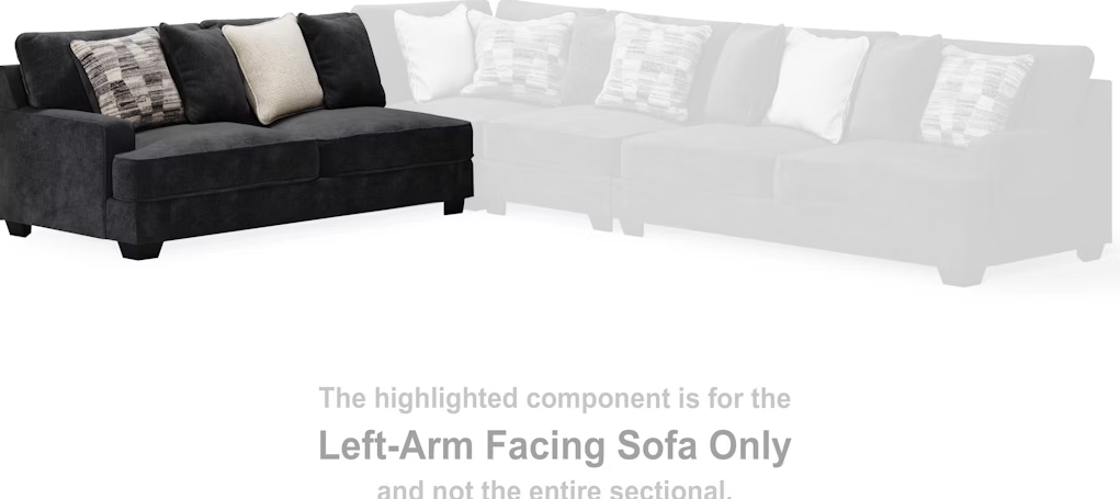 Lavernett Charcoal Sectional Left Hand Facing Sofa