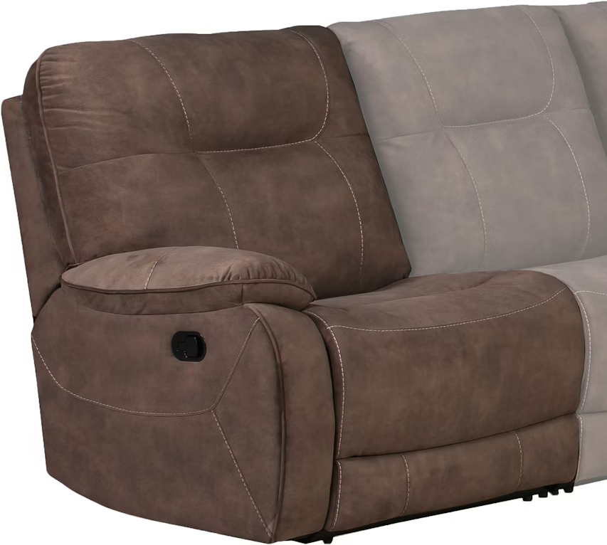 Cooper Shadow Brown Sectional Left Arm Facing Recliner