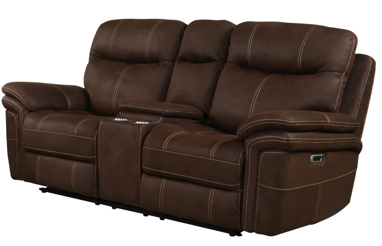 Dark Kahlua Power Console Loveseat