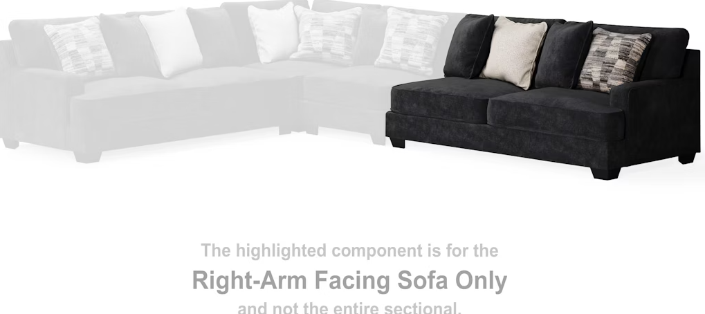 Lavernett Charcoal Sectional Right Hand Facing Sofa